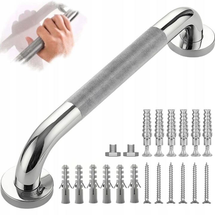Maner Baie Perete 30cm Otel Inox 304, Suport Siguranta Cada