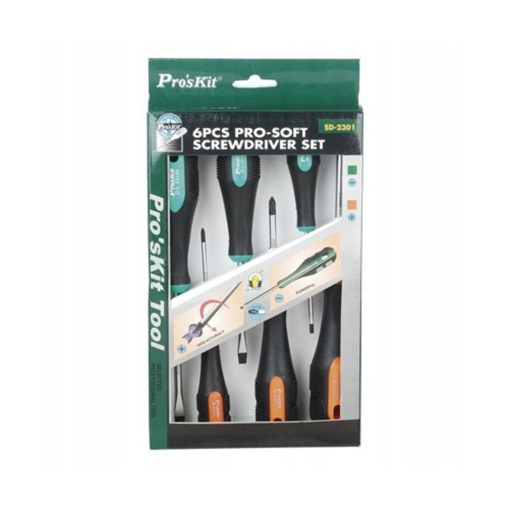Комплект 6 отвертки Proskit SD-2301 с магнитен връх
