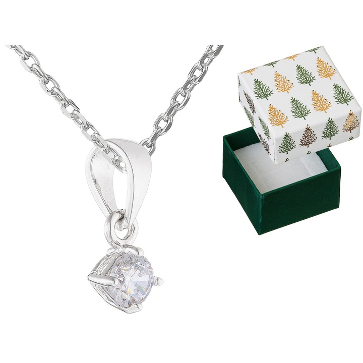 Colier lung din argint 4mm, Siju, 100cm, argint rodiat, set cu cutie cadou