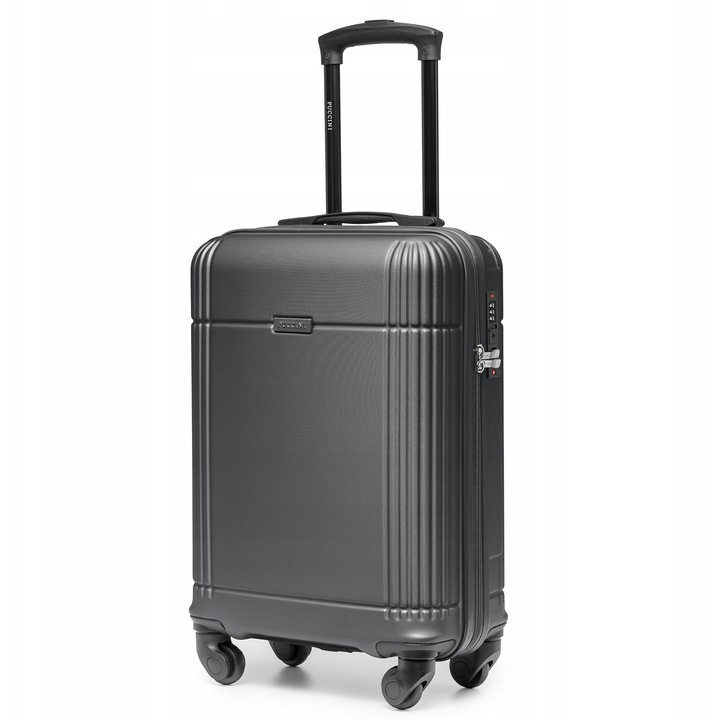 Valiza Cabina Puccini Dublin ABS Black, 54cm, 32L, 4 Roti 360°, Cod: ABS029C-1