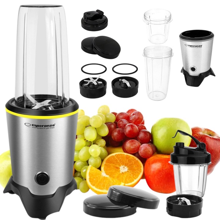 Блендер Nutri 1000W с 2 бутилки за смути, коктейли, натрошаване на лед