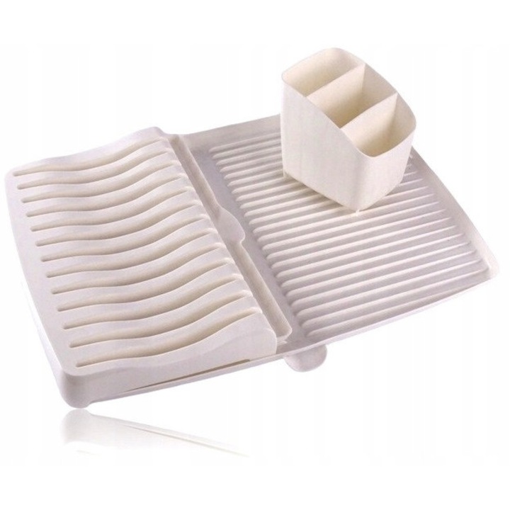Uscător de Vase și Tacâmuri FLOVI TRIO SET, Plastic, Alb, cu tavă de protecție, design modern