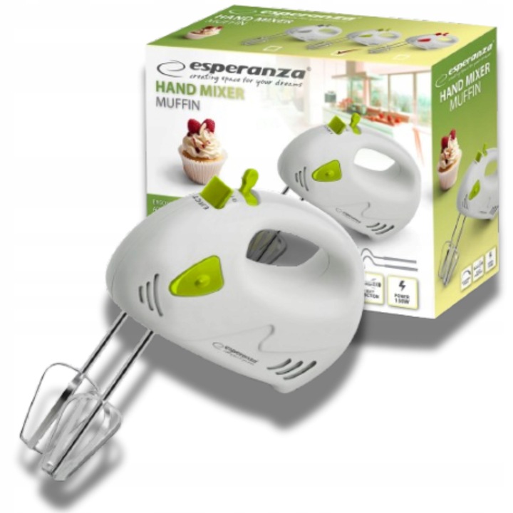 Mixer de Bucatarie Manual Esperanza, 7 Speed, 150W, Verde