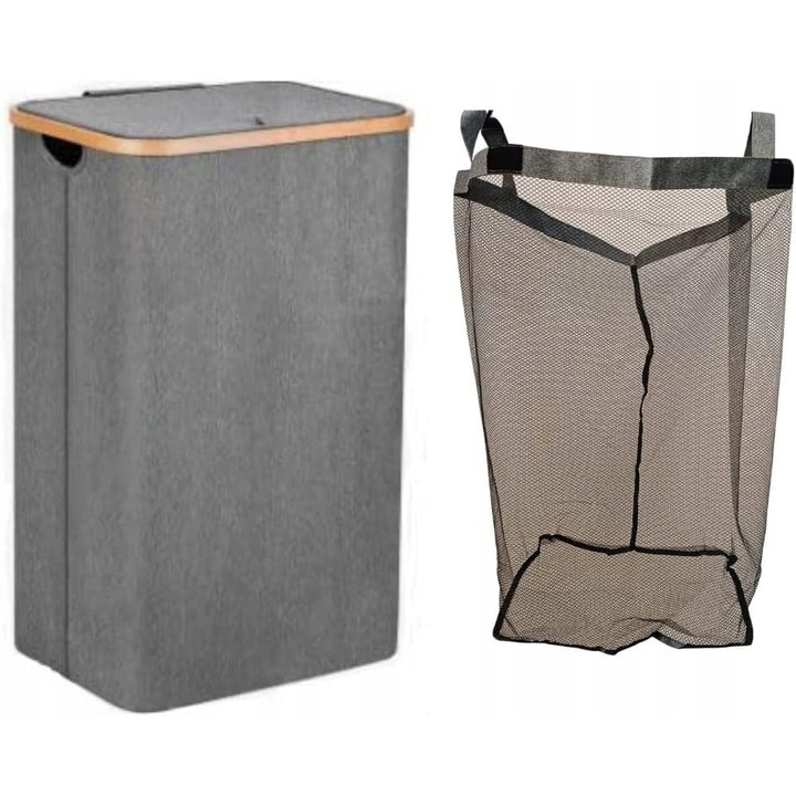 Cos rufe pliabil bambus tesatura 86L gri inchis