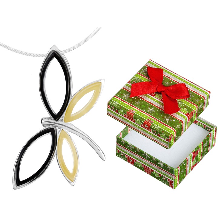 Colier dama, Siju, model minimalist, argint, set cu cutie cadou, 90cm