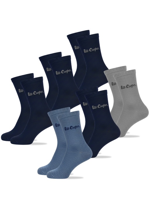 Sosete, Lee Cooper, Barbati, Bumbac, Lungi, Logo, 6 Perechi, Marimea 43–46