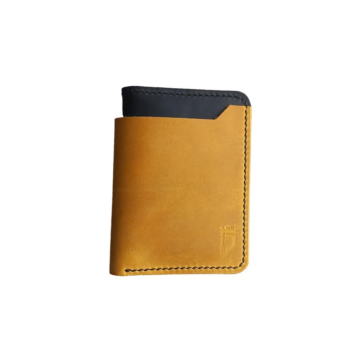 Portofel dama F. CRIS din piele naturala handmade, design minimalist, compact, fabricat in Romania