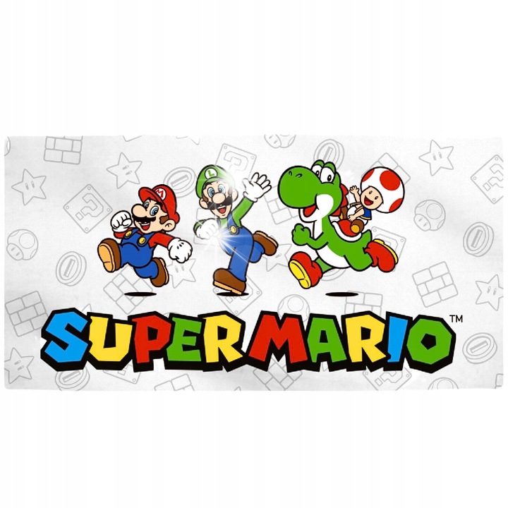 Prosop de plaja Super Mario, 70x140cm, multicolor