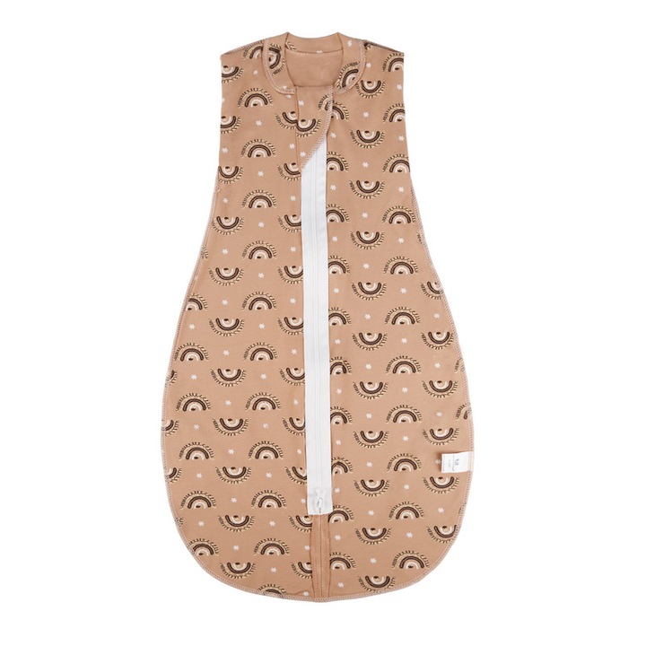 Miracle Baby Sac de dormit pentru bebelusi, Sac de infasat cu fermoar dublu pentru bebelusi unisex 0-3M, 0.5 tog, 95% bumbac, Valuri