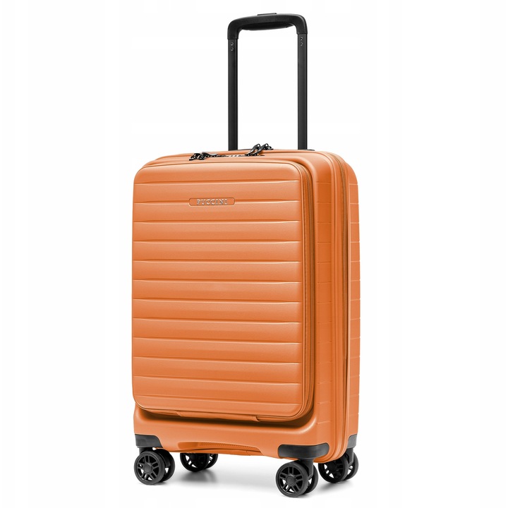 Valiză cabina Puccini Seoul, portocaliu, 56x36x21cm, buzunar laptop, 30L
