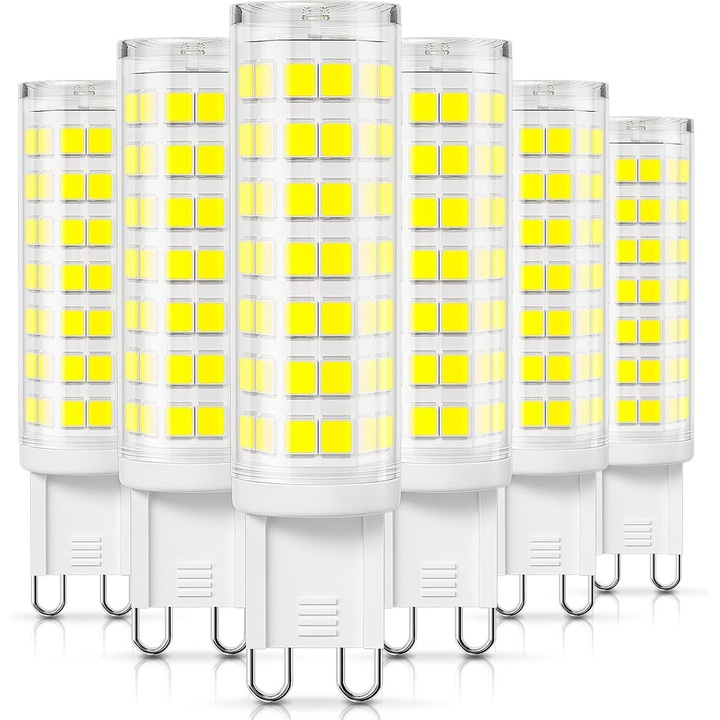 Bec LED dimabil G9, 5W, 5000K, set de 6 bucati, 50mm x 15mm