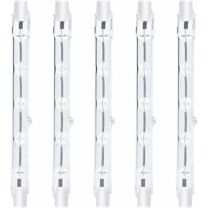 Lampa halogen dimabila R7s 300W, 10x118mm, lumina calda 2800K, set de 5 bucati