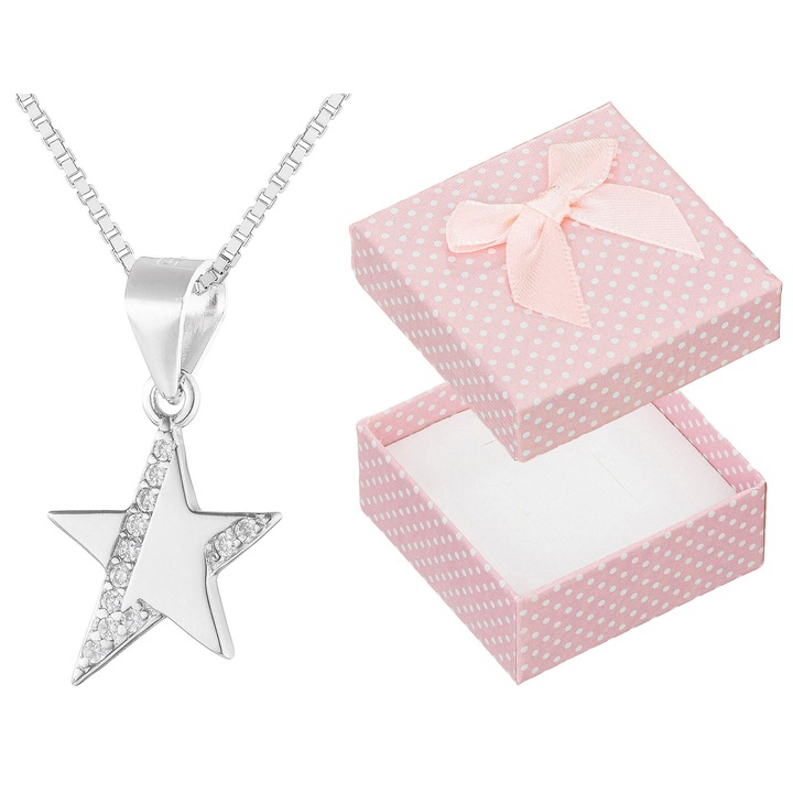 Colier dama Siju, argint 925, lungime 90 cm, set cu cutie cadou