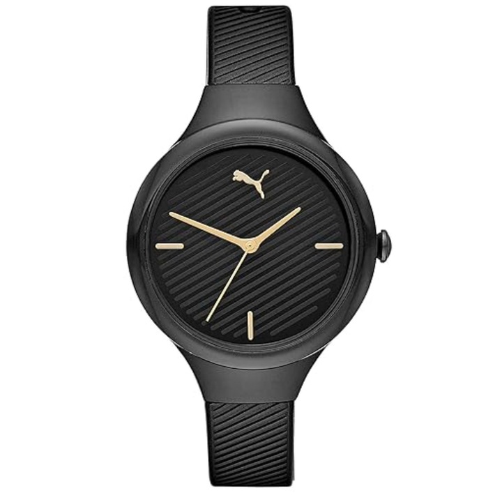 Ceas dama Puma Contour P1020, quartz, negru, 36x9mm, curea silicon