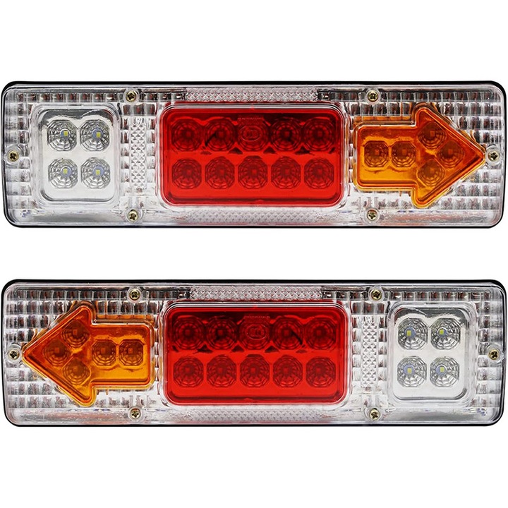 2 db 24V-os Rqiurpn LED Projektor, többfunkciós, piros, fehér, sárga, 5 vezeték
