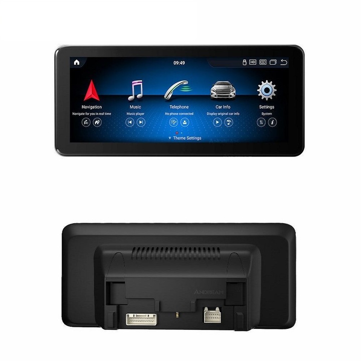 Navigatie dedicata Android Mercedes-Benz C Class W205, GLC X254, V Class W447 cu unitate NTG 5, display 12.3″, 8GB RAM, 128GB SSD, Touchscreen QLED, Wi-Fi, SIM 4G