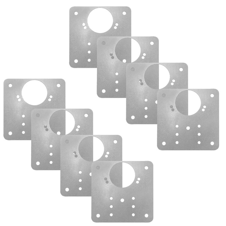 Perforált lapos lemez, javításhoz, fém, 90 x 90 mm, 8 darabos készlet