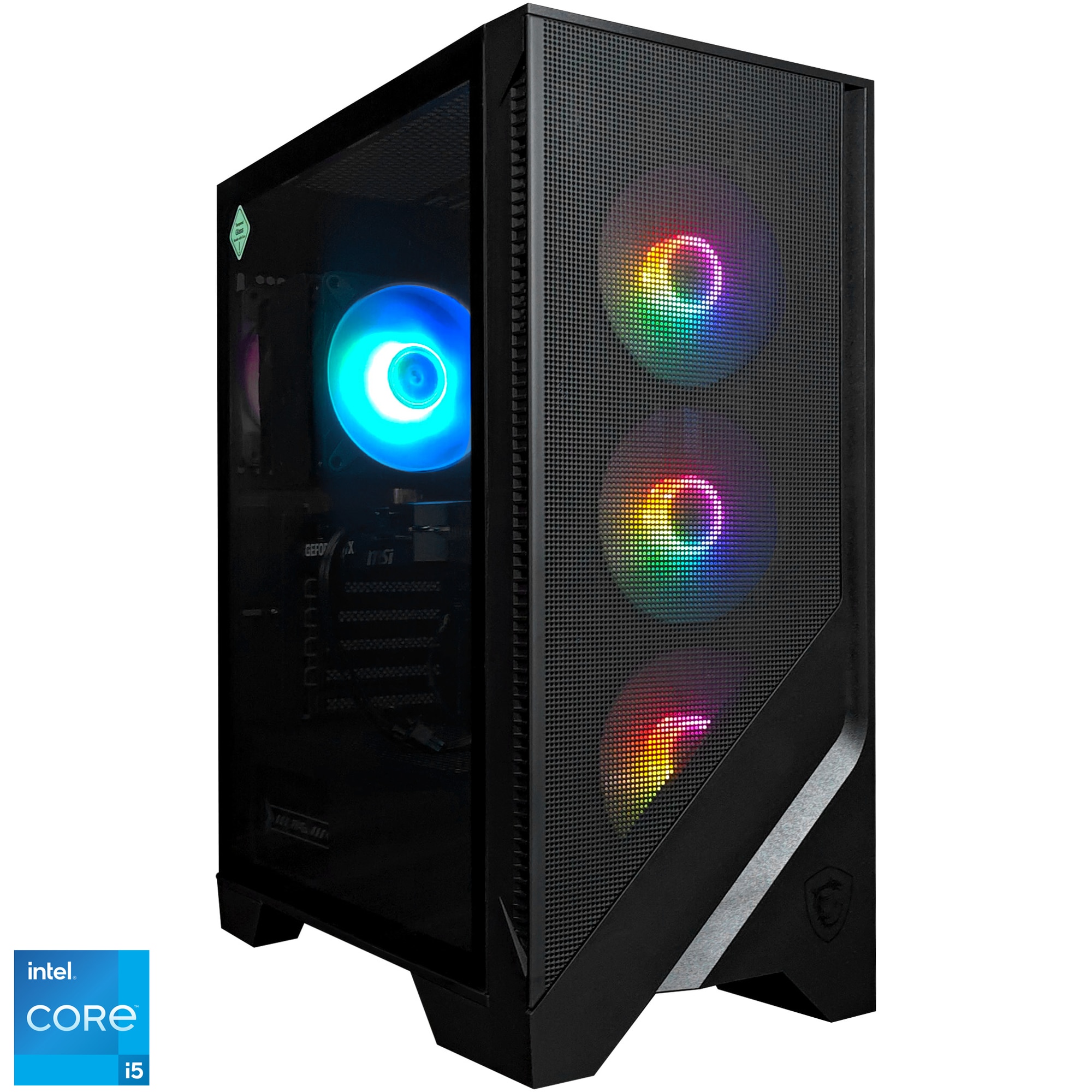 Sistem Desktop PC Gaming A+ cu procesor Intel® Core™ i5-14600K pana la 5.3GHz, 32GB DDR5, 1TB SSD, MSI GeForce RTX™ 5060 8GB GDDR7 SHADOW 2X OC, No OS, Black