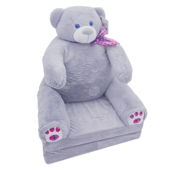 Sofa pliabila din plus, EUROBABY ZABAWKI, gri, 40x50x65cm