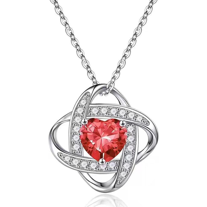 Lantisor din argint 925, AVAMSI, placat cu rodiu, pandantiv cu zirconiu, 45-48 cm