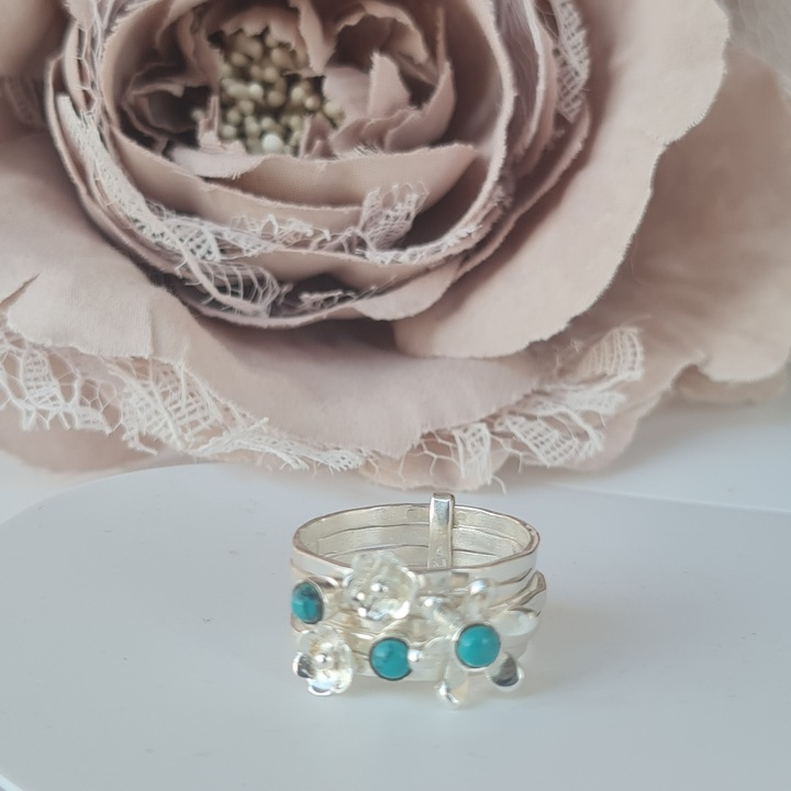 Inel argint 925, Turcoaz, dimensiune 16.5 mm, greutate 5.4 gr