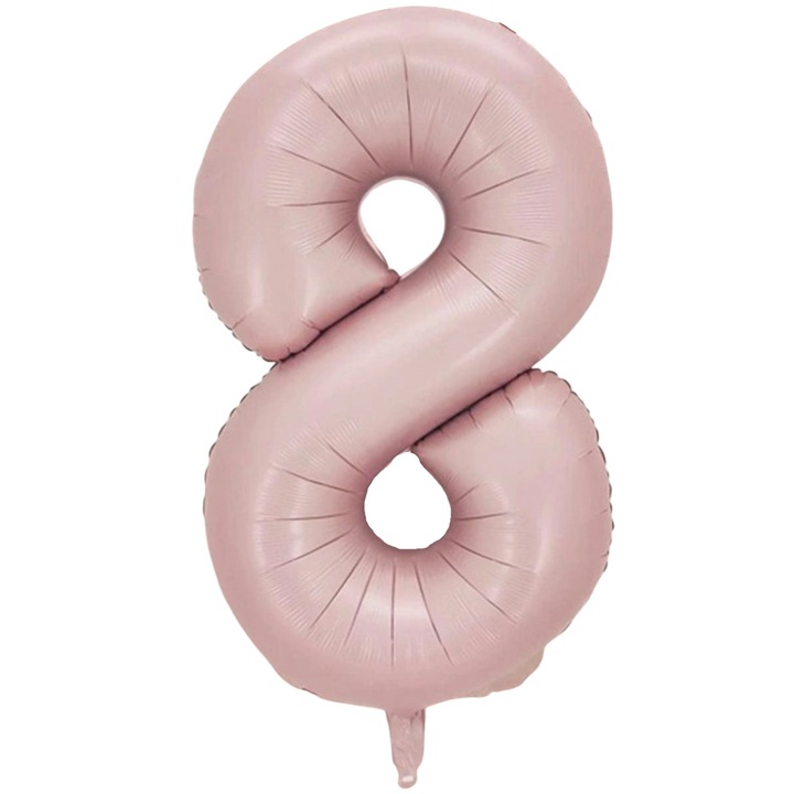 Fólia lufi 8-as szám, halvány rózsaszín, 101 cm