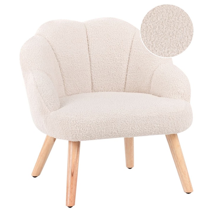 Fotoliu pentru copii Miland Boucle Bej deschis