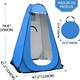 Cort de dus/toaleta/vestiar pliabil cu protectie UV, YSBER®, 1.2X1.2X1.9 m, auto-desfasurator, Impermeabil, Design cu doua ferestre, usor, pentru camping, plaja, drumetii, Se livreaza cu varfuri, sfoara si punga de depozitare, albastru