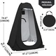 Cort de dus/toaleta/vestiar pliabil cu protectie UV, YSBER®, 1.2X1.2X1.9 m, auto-desfasurator, Impermeabil, Design cu doua ferestre, usor, pentru camping, plaja, drumetii, Se livreaza cu varfuri, sfoara si punga de depozitare, negru