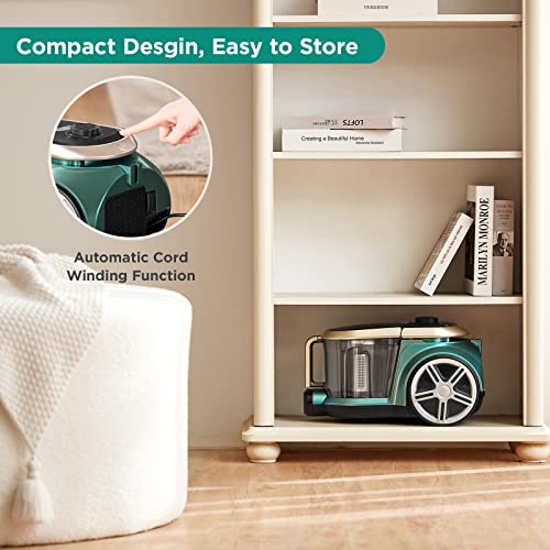 Aspirator fara sac Eureka Apollo, cilindric, 800 W, recipient 2,2 l, verde