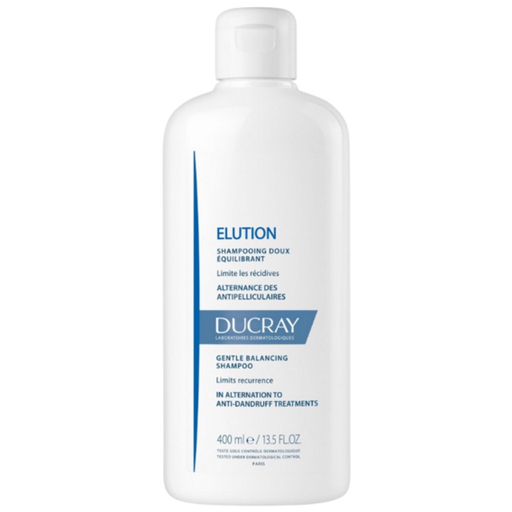 Sampon de par, Ducray Elution, 400 ml, formula delicata, pentru scalp sensibil, anti-matreata