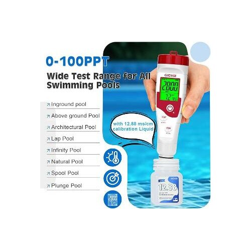 Aparat profesional digital 5 in 1, 12.88 mS/cm cu solutie de calibrat ...
