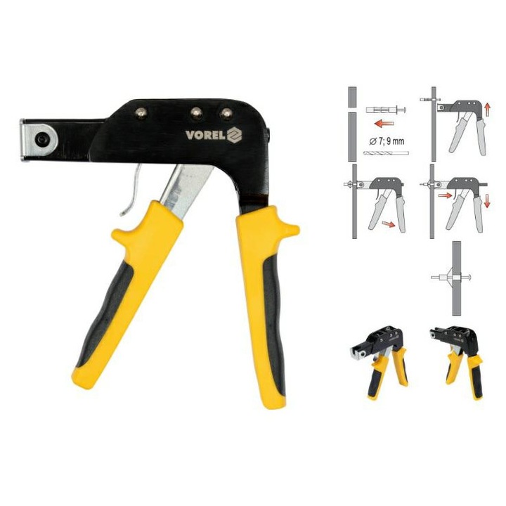 Клещи за монтиране на дюбели Molly, TOYA, алуминий, ергономична дръжка, 65M