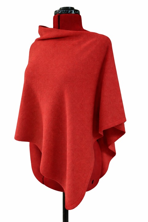 Poncho din 100% casmir, marime universala, culoare corai