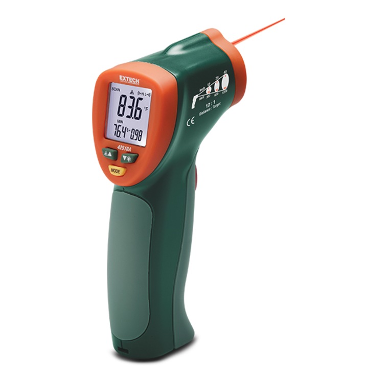 Termometru cu infraroșu Extech EX42510A, 160x42x82mm, alimentare baterie 6LR61 9V