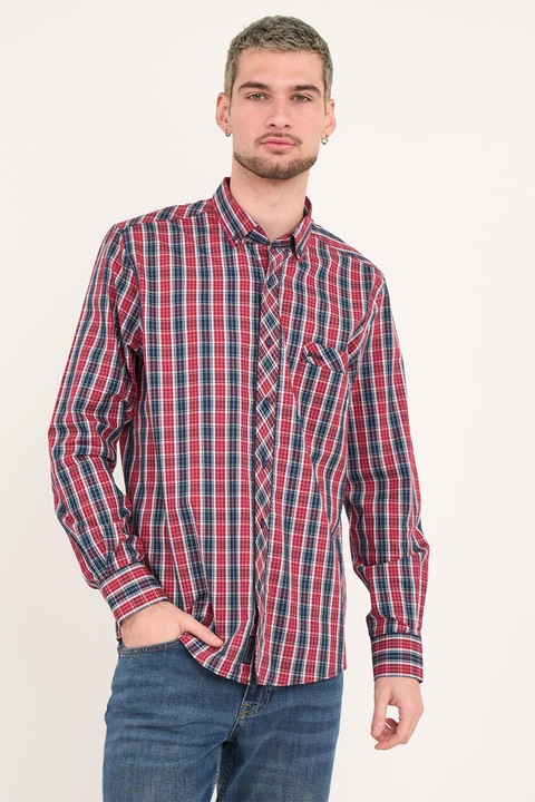 Lee Cooper, Camasa de bumbac in carouri, Rosu/Alb/Bleumarin