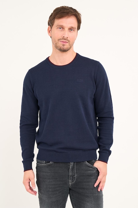 Lee Cooper, Pulover de bumbac cu decolteu la baza gatului, Bleumarin