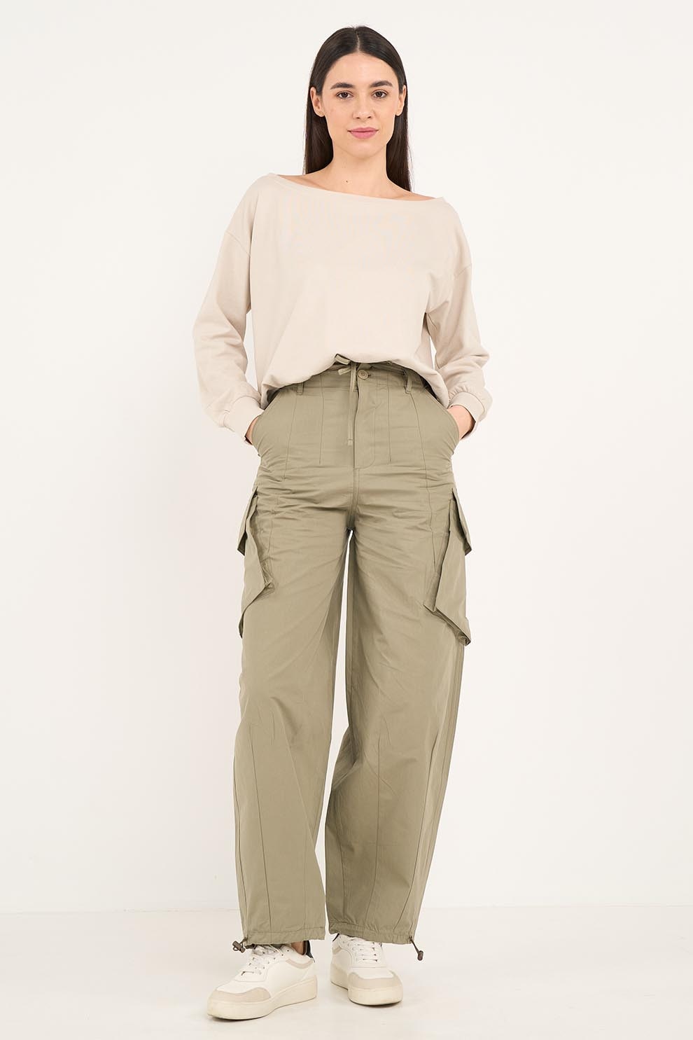 Lee Cooper, Pantaloni cargo de bumbac, Kaki, 28