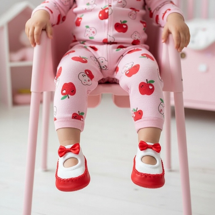 Botosei draguti pentru fete, material bumbac, PAP-1, rosu, 12 CM