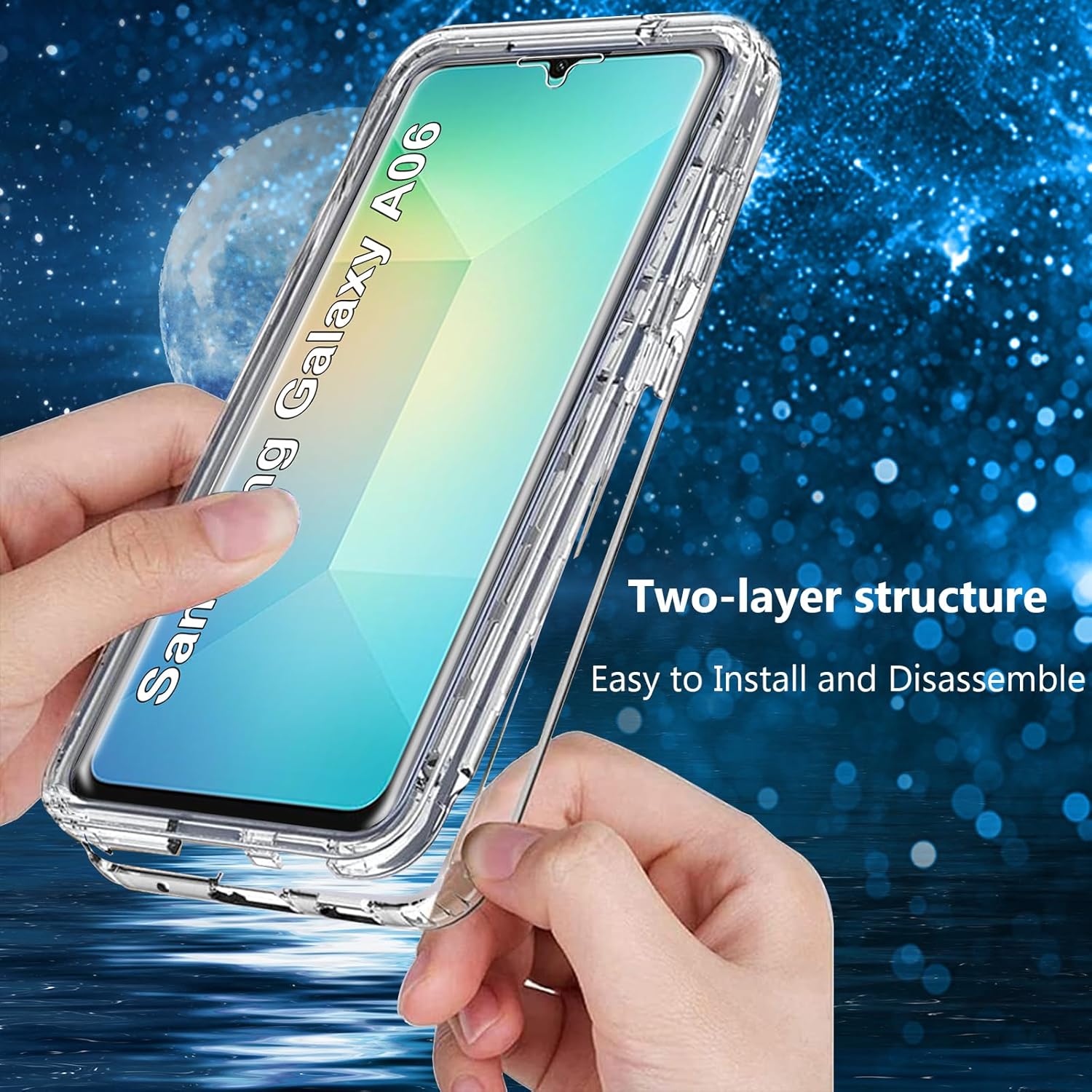 Husa 360 compatibila cu Samsung Galaxy A06 - V2 Transparent fata si spate