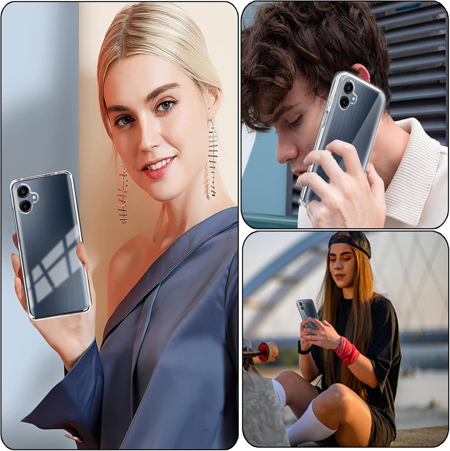 Husa 360 compatibila cu Samsung Galaxy A06 - V2 Transparent fata si spate