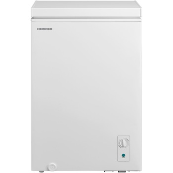 Lada frigorifica Heinner HCF-M99INVCE++, 99 l, Clasa E, Convertibila frigider/congelator, Compresor inverter, Control mecanic, Termostat ajustabil, 1 cos, Alb