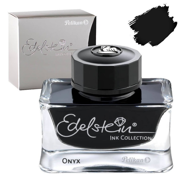 Cerneala Calimara Edelstein Negru 50ml, scriere fluida, flacon elegant