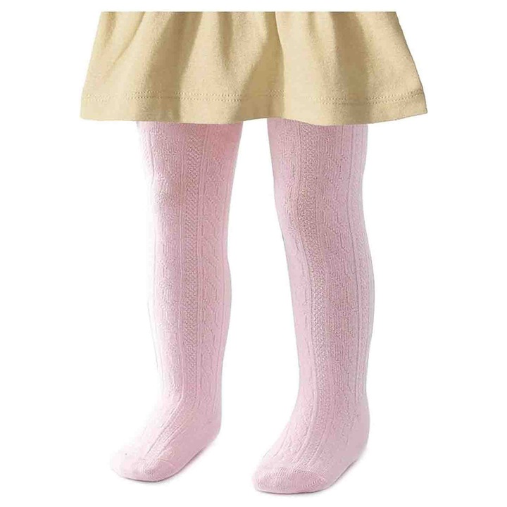 Sosete pentru copii, asskanaer, Dres pentru copii, Colanti pentru fete, Nu se estompeaza, Talia inalta, Elasticitate ridicata, Rezistent la deformare, Absorbant de transpiratie, Tricotaj impletit uni, Bumbac, Roz