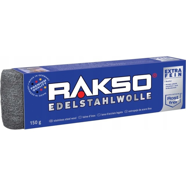 Vata din otel inoxidabil, RAKSO, 150g, granulatie 3
