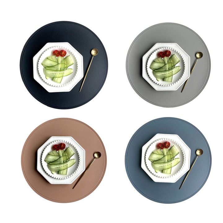 Set 4 suporturi farfurie, AFKSMILE, PVC, Multicolor, 38cm