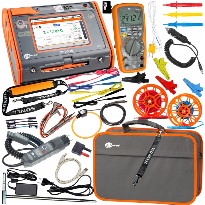 Set Masurare Instalatii Electrice Sonel MPI-540 cu Multimetru CMM-40, ecran 7", rezistent la apa IP67