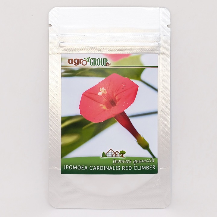 Seminte de Zorele Ipomoea Quamoclit Cardinalis Red Climber, Agro Group BN, 1.5 grame, flori mici, culoare rosu, planta cataratoare
