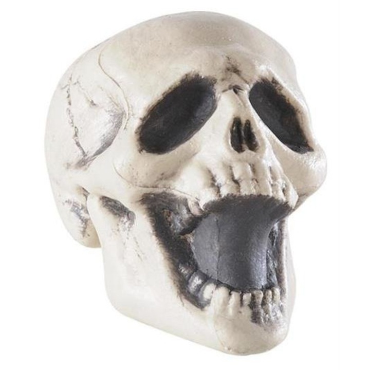 Craniu decorativ mic Widmann, plastic, 10x8cm, nuanta de os, pentru Halloween