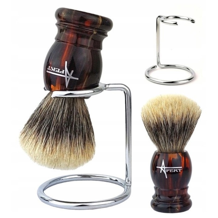 Set Barbierit Set Pamatuf Barbierit Apekt cu Par de Bursuc Fine, Culoare Chihlimbar ...